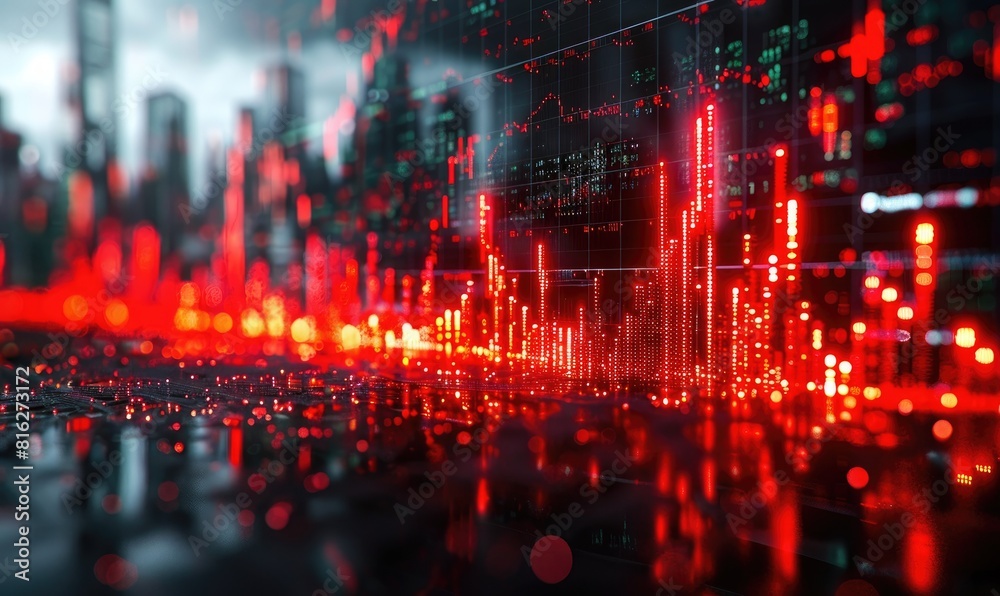 Fototapeta premium Stock price decline, bankruptcy concept