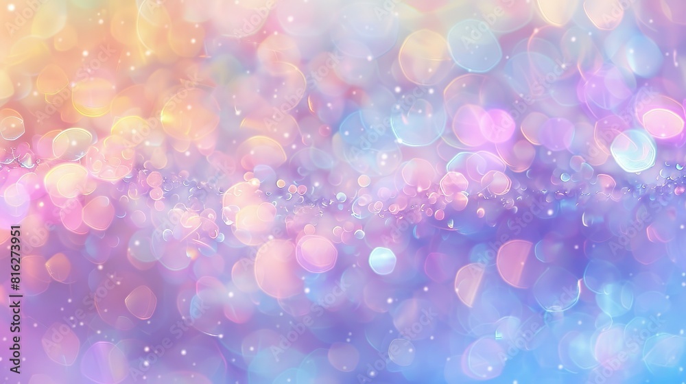 Abstract blur bokeh banner background. Rainbow colors, pastel purple, blue, gold yellow, white silver, pale pink bokeh background Abstract blur bokeh banner background. Rainbow colors, pastel purple, blue, gold yellow, white silver, pale pink bokeh background