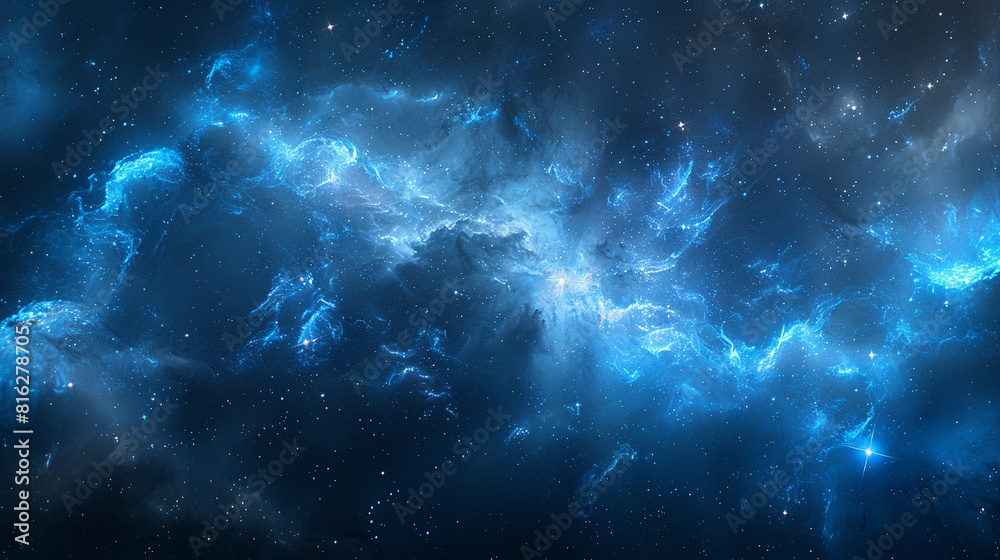 Blue Nebula Unveiling Cosmic Serenity and Celestial Beauty in Spectacular Detail