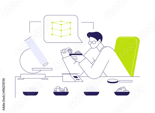 Study rock samples abstract concept vector illustration.
