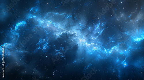 Blue Nebula Unveiling Cosmic Serenity and Celestial Beauty in Spectacular Detail