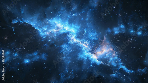 Blue Nebula Unveiling Cosmic Serenity and Celestial Beauty in Spectacular Detail