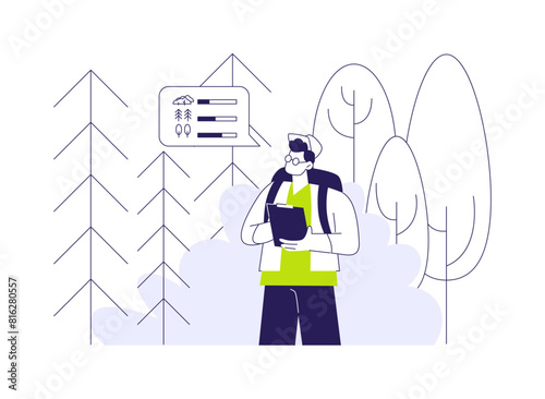 Collect biodiversity data abstract concept vector illustration.