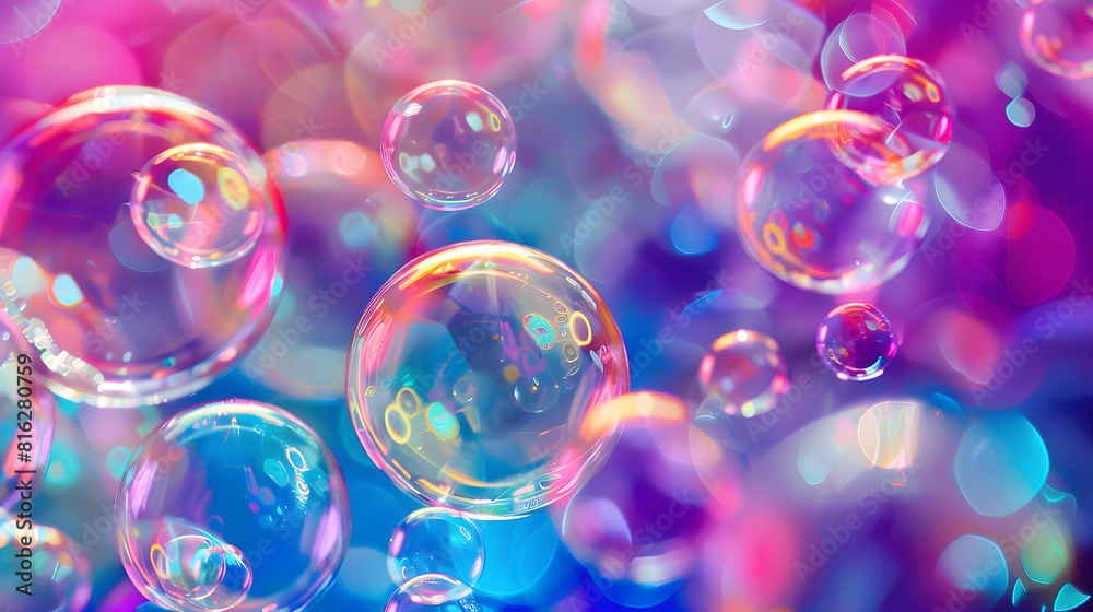 Multicolored bubbles on a dark background Multicolored bubbles on a dark background