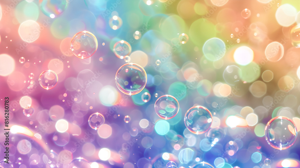 Multicolored bubbles on a dark background Multicolored bubbles on a dark background