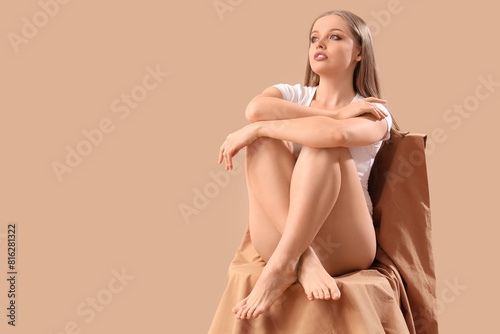 Beautiful young woman with ...