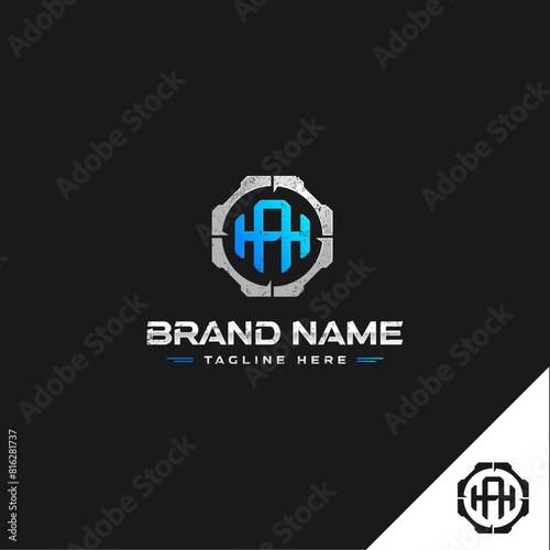 A modern tactical logo features the blue color initials "HA" creatively integrated.