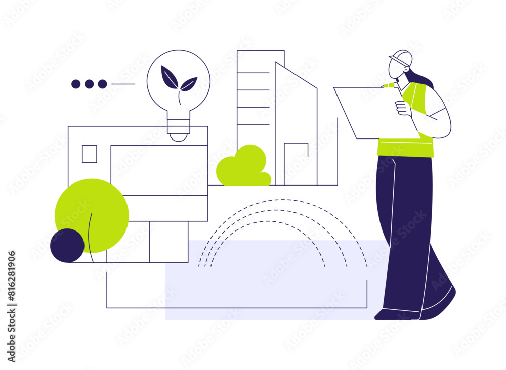 Naklejka premium Sustainable landscaping abstract concept vector illustration.