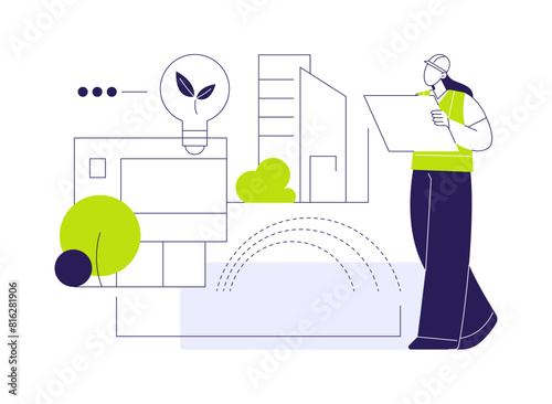 Sustainable landscaping abstract concept vector illustration.