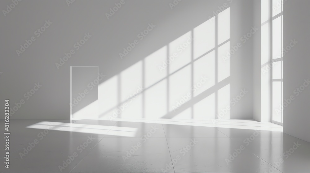 Obraz premium Empty white room with shadows from light
