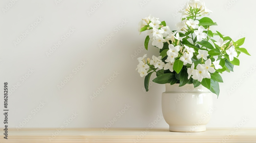 Fototapeta premium Jasmine background with copy space. Valentines day, mothers day, women's day concept.