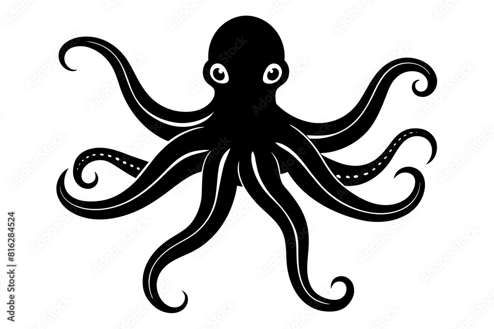 octopus vector silhouette illustration octopus vector silhouette illustration