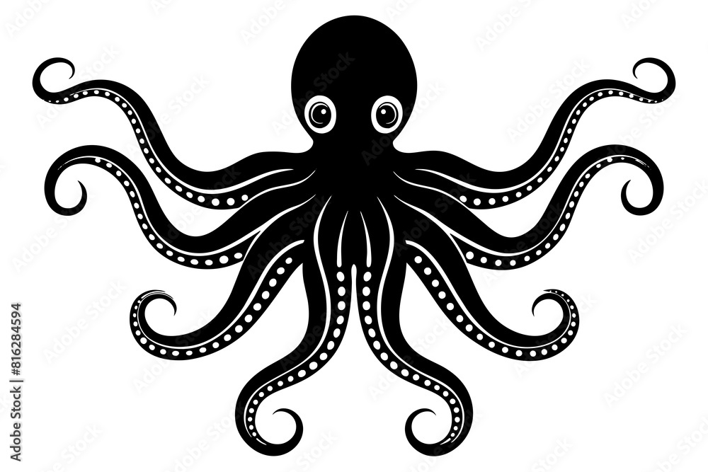 octopus vector silhouette illustration octopus vector silhouette illustration
