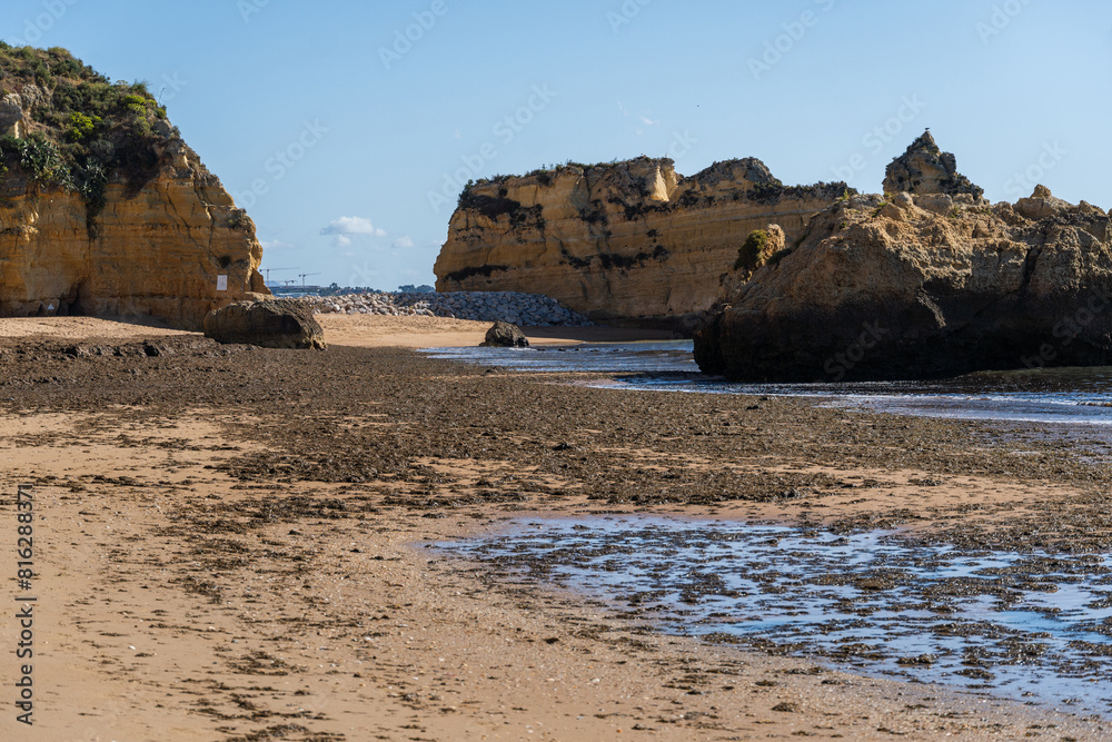 Praia de Dona Ana beach near Lagos town, Algarve, Portugal. Praia Dona Ana beach with turquoise sea water and cliffs, Portugal. Praia de Dona Ana beach near Lagos town, Algarve, Portugal. Praia Dona Ana beach with turquoise sea water and cliffs, Portugal.