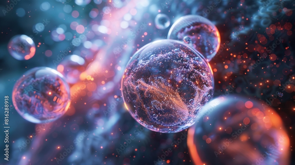 Naklejka premium Some particles seem to be on a mission moving with purpose and determination to achieve their own unique goals.