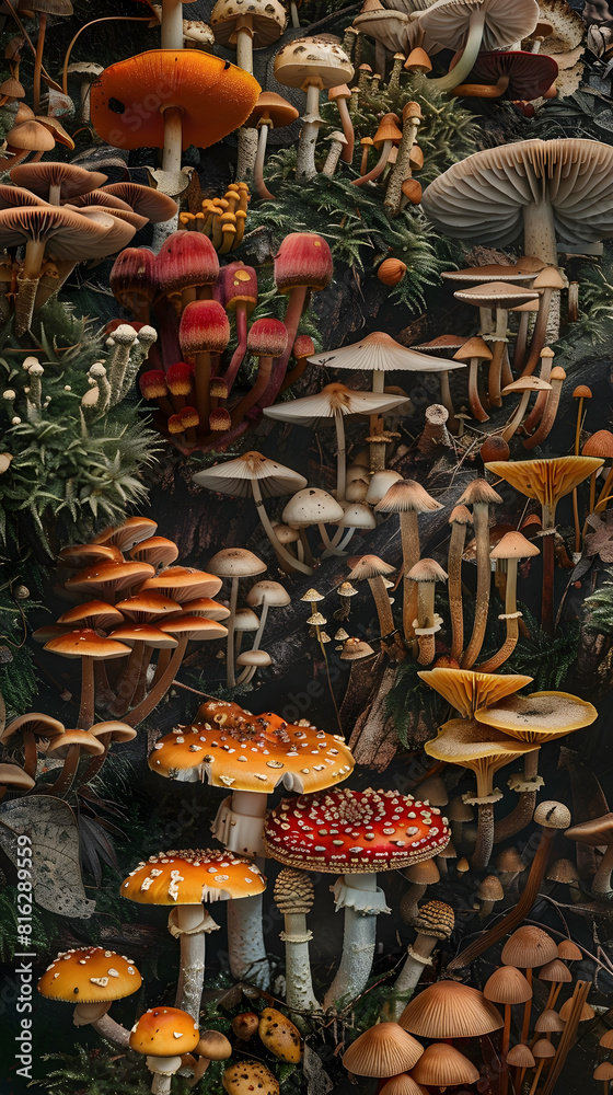 Wild Mushroom Identification Guide: A Wide Range of Fungi Species in their Natural Habitat