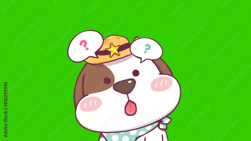 Sheriff Beagle in Cowboy Hat - Animated with Green Screen Sheriff Beagle in Cowboy Hat - Animated with Green Screen
