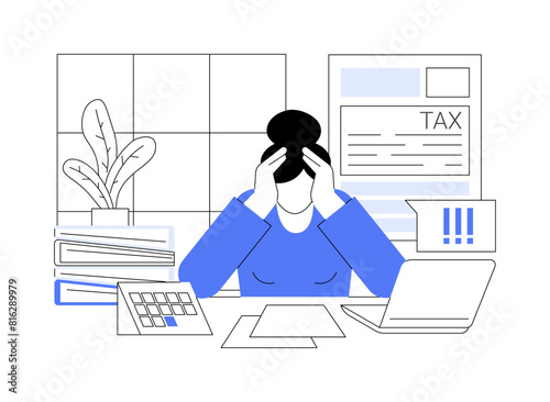 Tax deadline isolated cartoon vector illustrations.