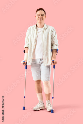 Injured young man after acc...