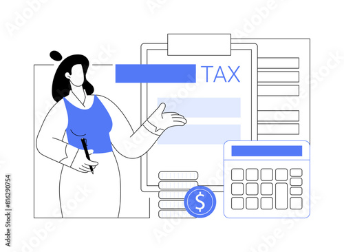 Calculating taxes isolated cartoon vector illustrations.