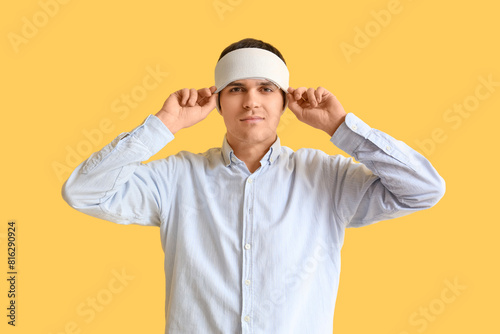 Young man with brain concus...