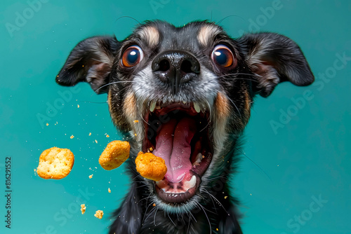 Dog catches flying dry food in his mouth
