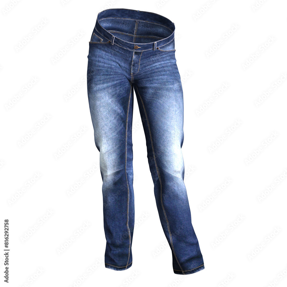 Jeans male Fashion Cloth with pose isolated 3d rendered illustration