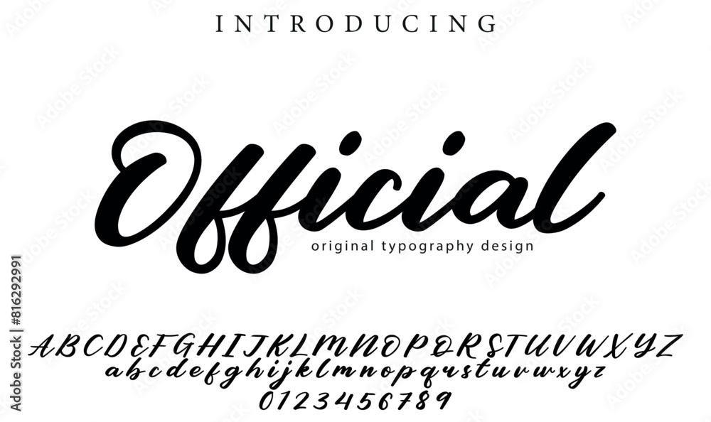 Official Font Stylish brush painted an uppercase vector letters, alphabet, typeface Official Font Stylish brush painted an uppercase vector letters, alphabet, typeface
