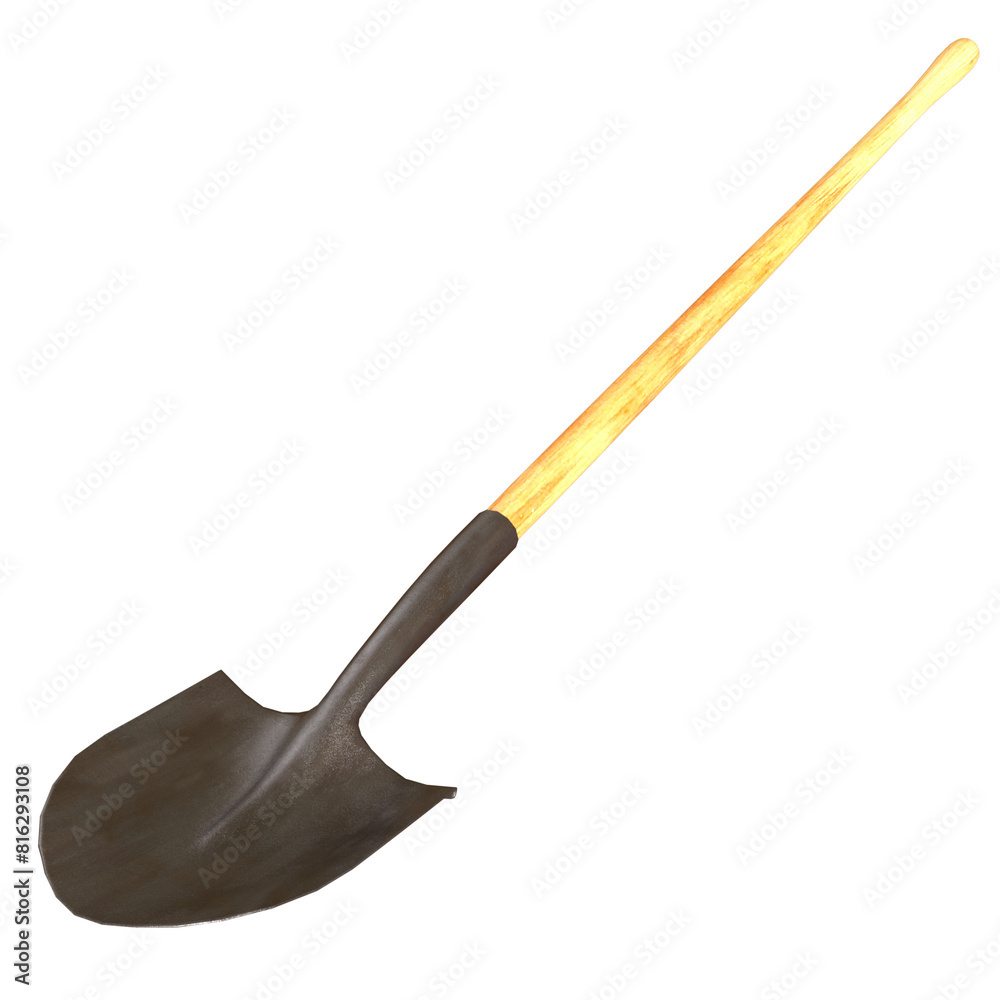 Shovel Round Lawn Tool isolated 3d rendered illustration Shovel Round Lawn Tool isolated 3d rendered illustration