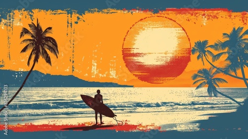 abstract illustration image for a southern California surf brand