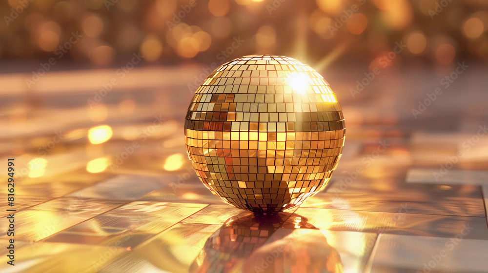 Obraz premium Simple studio photograph of a gold disco ball
