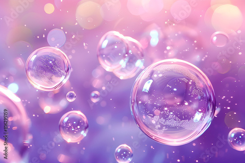 Pink and purple bubbles on a dark background