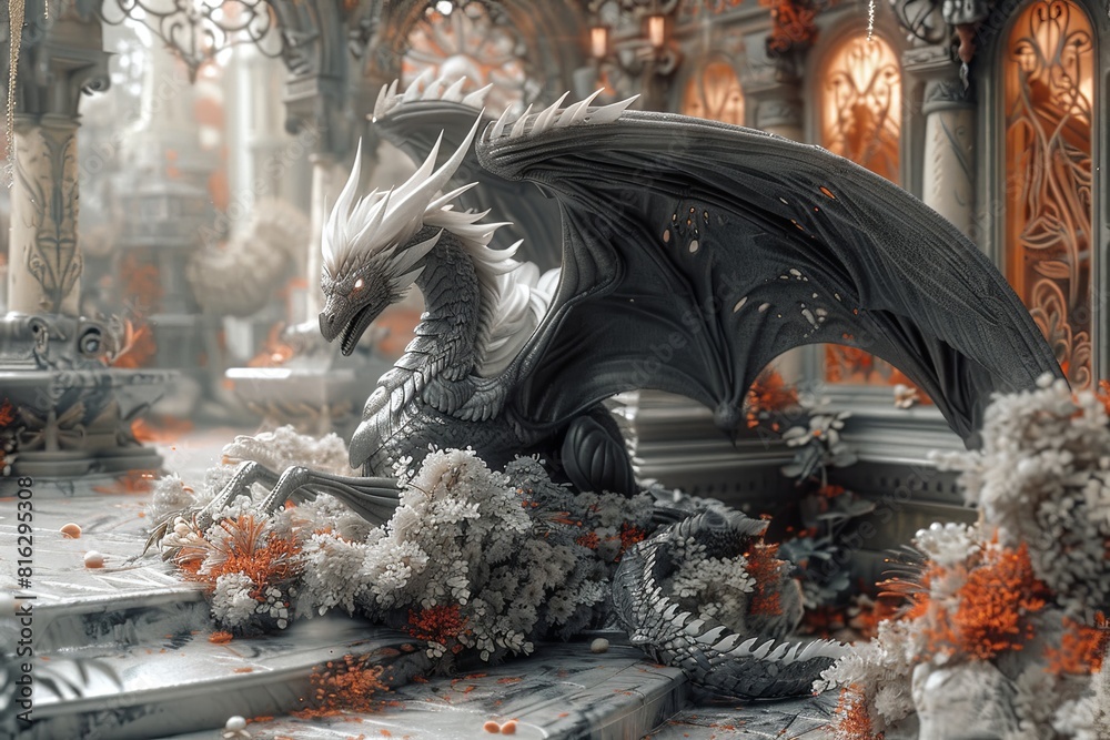 Obraz premium Shadowy Sovereign: A Dark Being's Playful Majesty