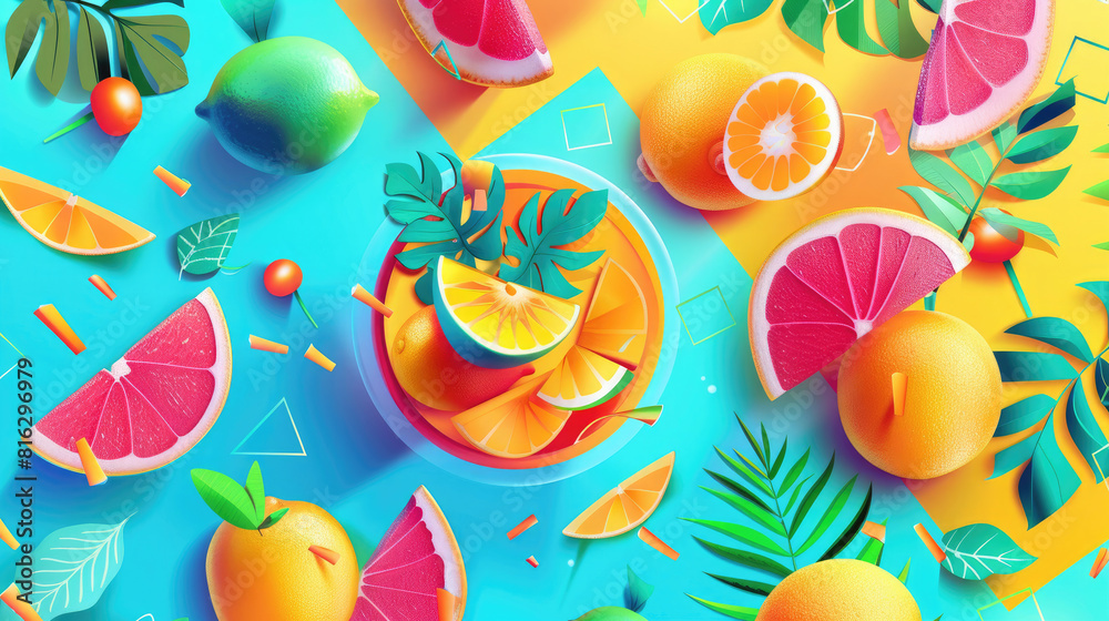 Colorful Geometric Elements Background Colorful Geometric Elements Background