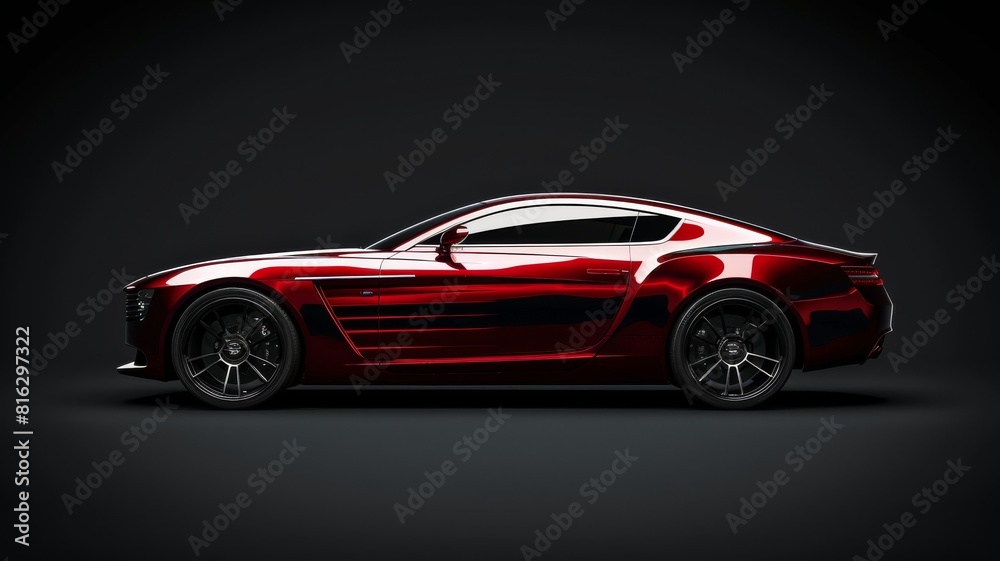 red generic unbranded luxury sport car on a very dark black background, banner red generic unbranded luxury sport car on a very dark black background, banner