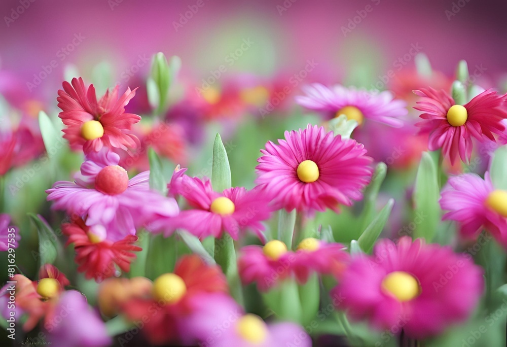 Fototapeta premium Flores de color rosado sobre un fondo desenfocado