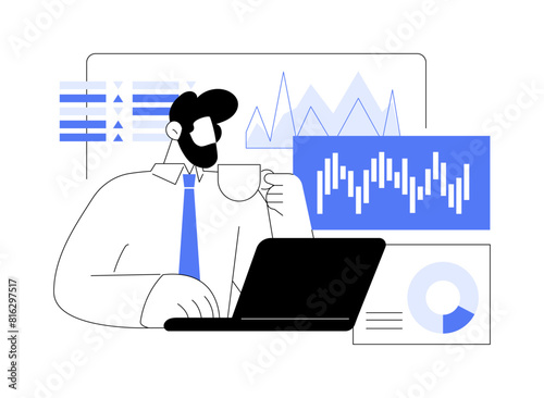 Financial analyst isolated cartoon vector illustrations.