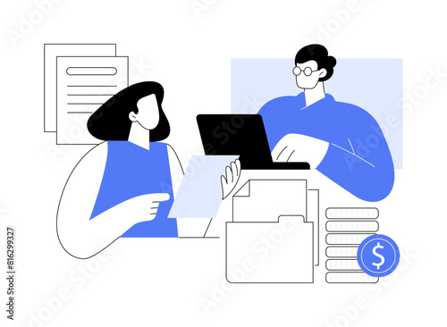 Personal bank assistant isolated cartoon vector illustrations.