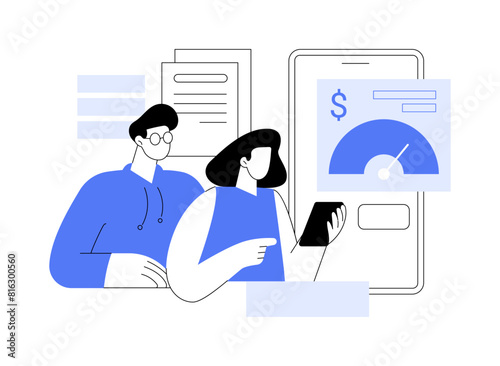 Check credit score isolated cartoon vector illustrations.