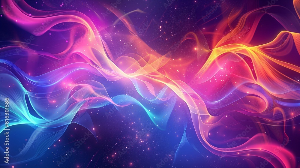 Beautiful 3d background with colorful waves and particles Beautiful 3d background with colorful waves and particles