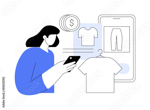 Sell clothes isolated cartoon vector illustrations.