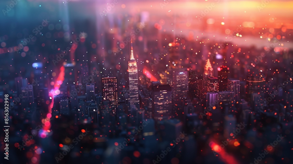 A cityscape with a tall building in the middle A cityscape with a tall building in the middle