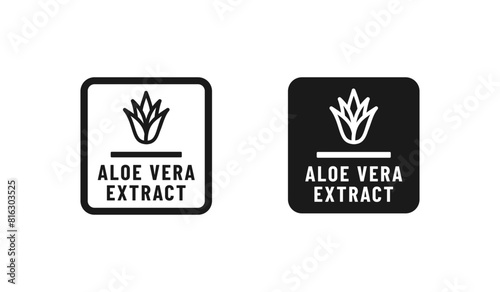 Aloe vera extract label or Aloe vera extract sign Vector Isolated. Best Aloe Vera label for product packaging design element. Simple Aloe Vera sign for packaging design element.