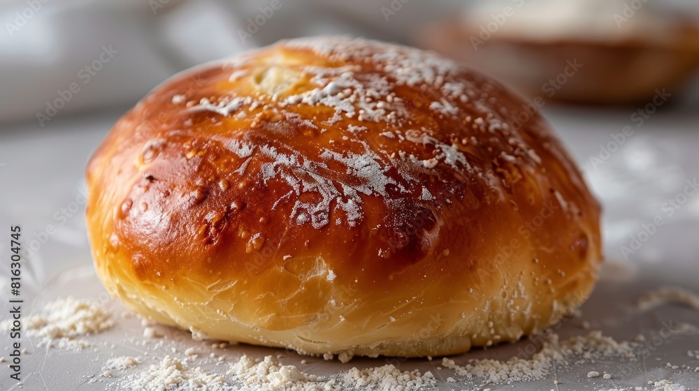 Fresh gluten-free bun made with alternative flours, close-up shot showcasing its texture, ideal for advertising, isolated background Fresh gluten-free bun made with alternative flours, close-up shot showcasing its texture, ideal for advertising, isolated background