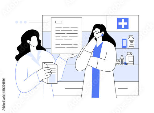 Administration of medication abstract concept vector illustration.