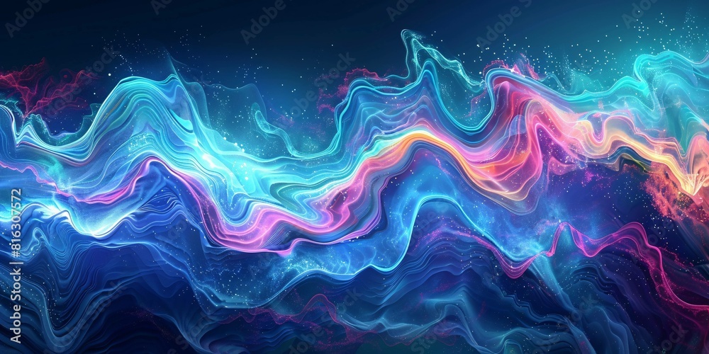 Vibrant Abstract Digital Art with Cosmic Color Palette Vibrant Abstract Digital Art with Cosmic Color Palette