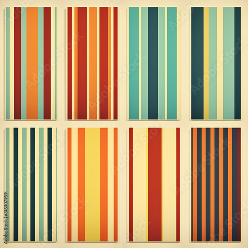 Vintage Striped Backgrounds Posters Banner Samples