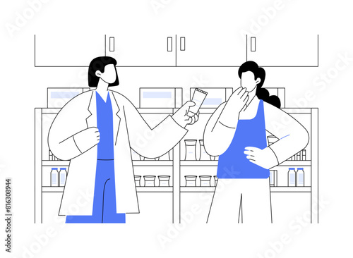 Drugstore skincare treatments abstract concept vector illustration.