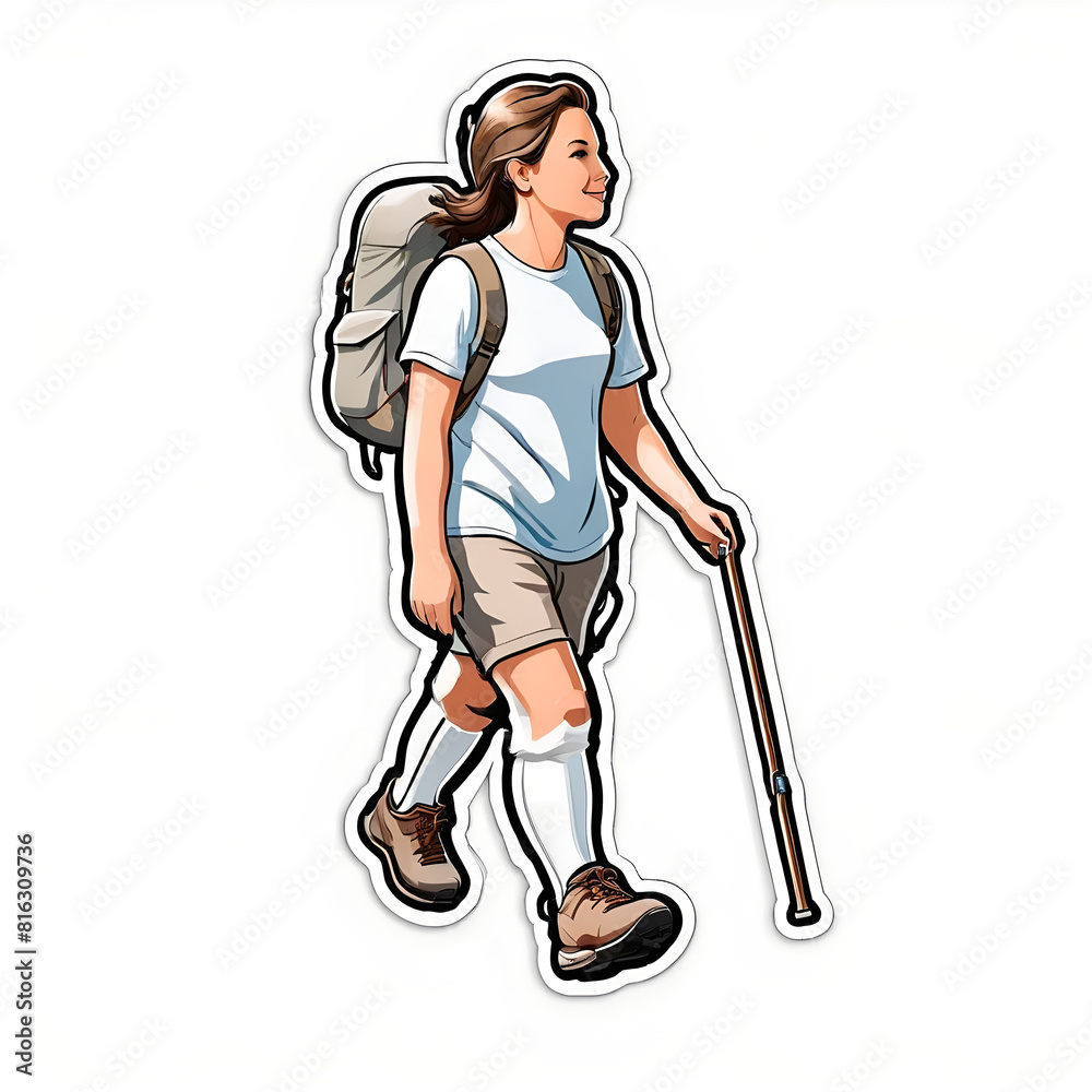 An illustration of a walk along a nature trail.(3). An illustration of a walk along a nature trail.(3).