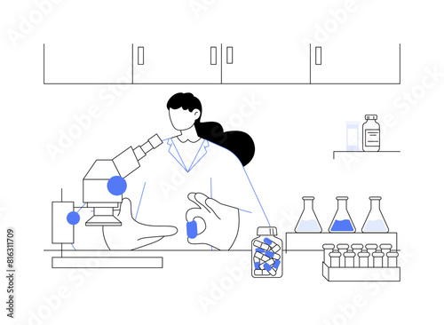 Pharmaceutical laboratory abstract concept vector illustration.